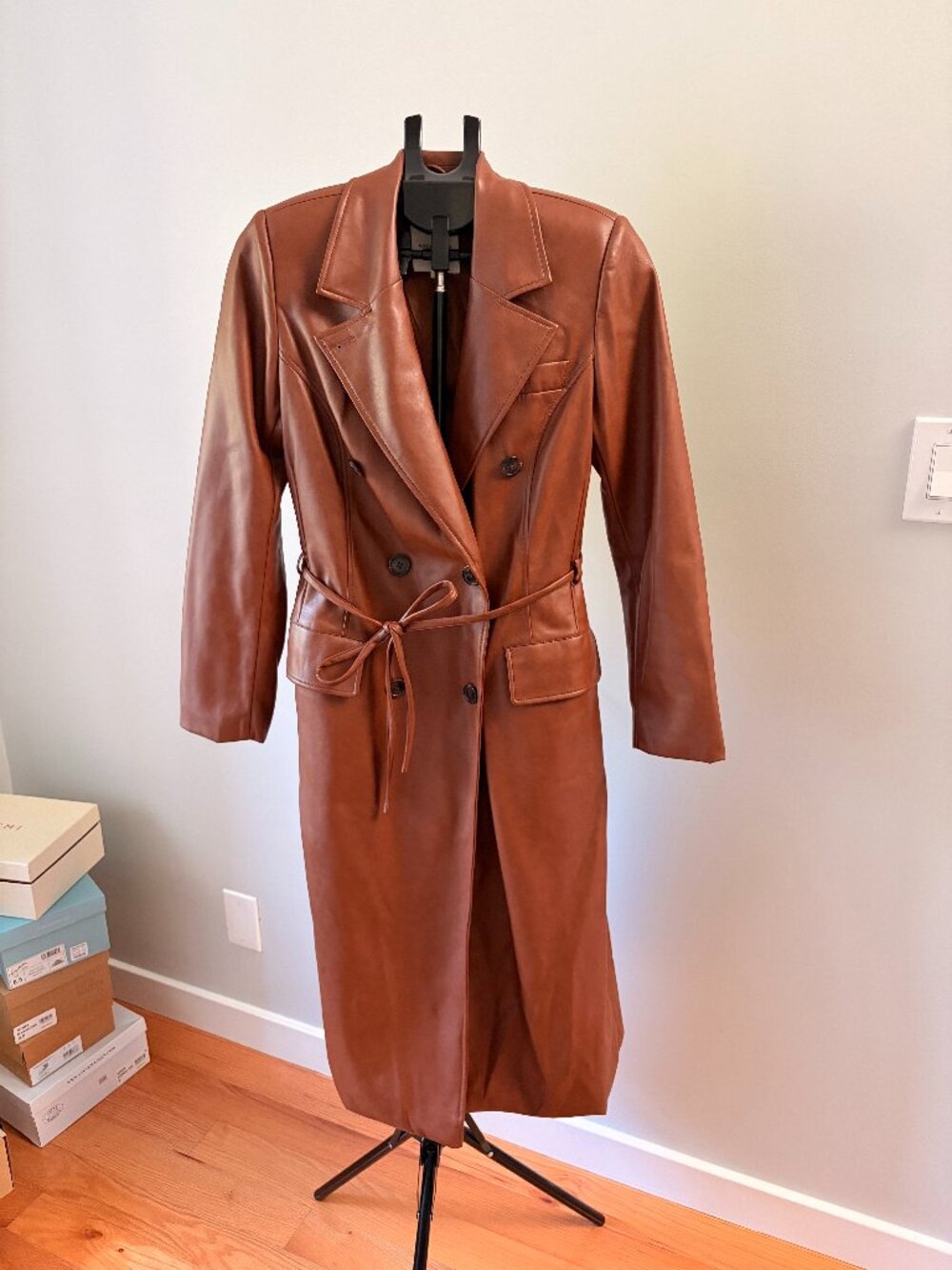 Avec Les Filles | Faux-Ever Leather™ Belted Trench Coat